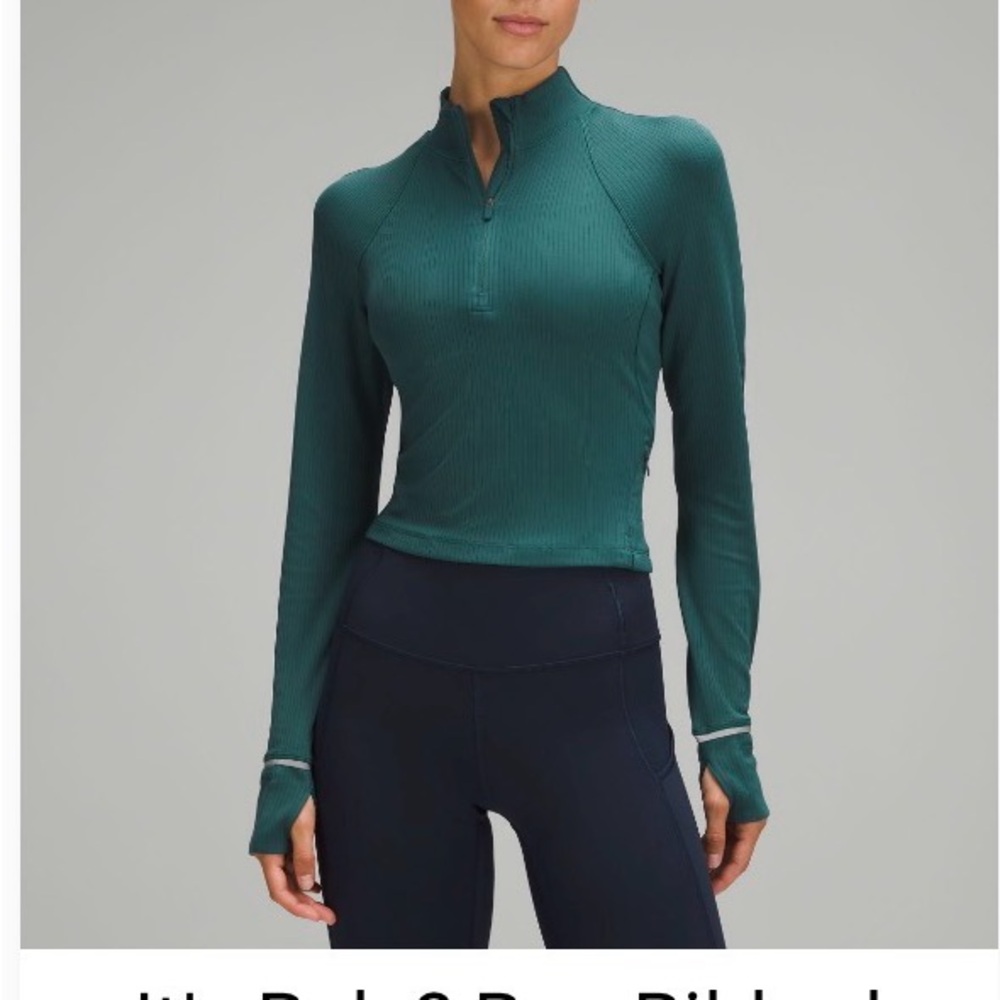 Lululemon it’s rulu cropped half zip ribbed